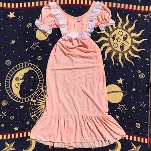 VTG | Flutter Fairy Night Gown Puff Sleeves & Lace Detail